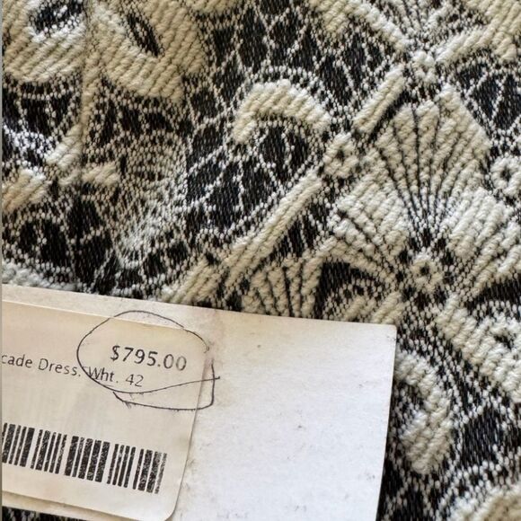 Plein Sud Brocade Mini Dress NWT FR42 US10 Black Gray White Made in Italy - Picture 6 of 13